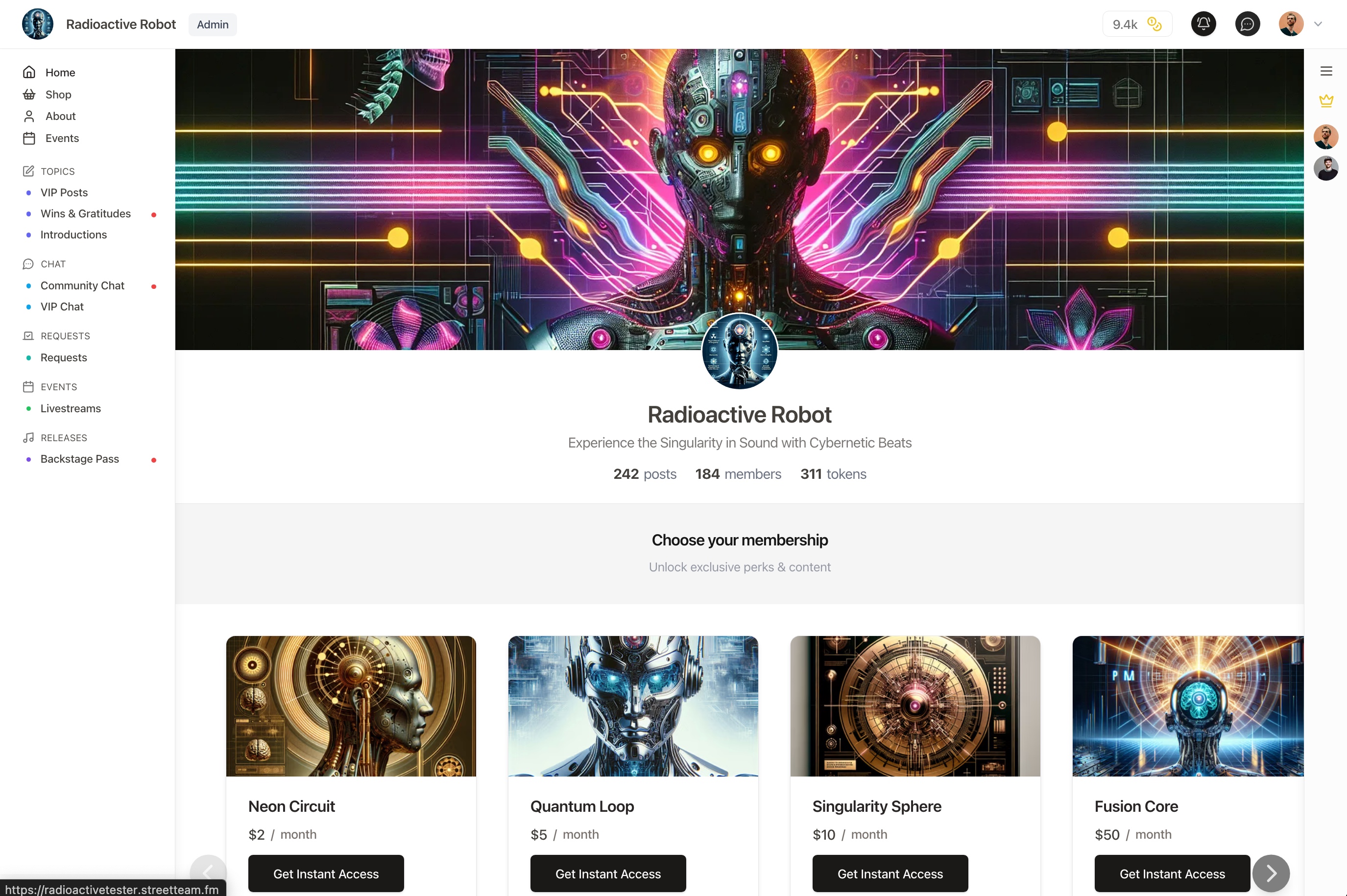 Community hub demo screenshot